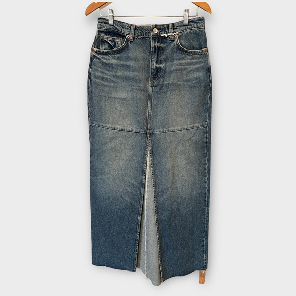 Reformation Tazz Denim Maxi Skirt Size 27 - Picture 1 of 8